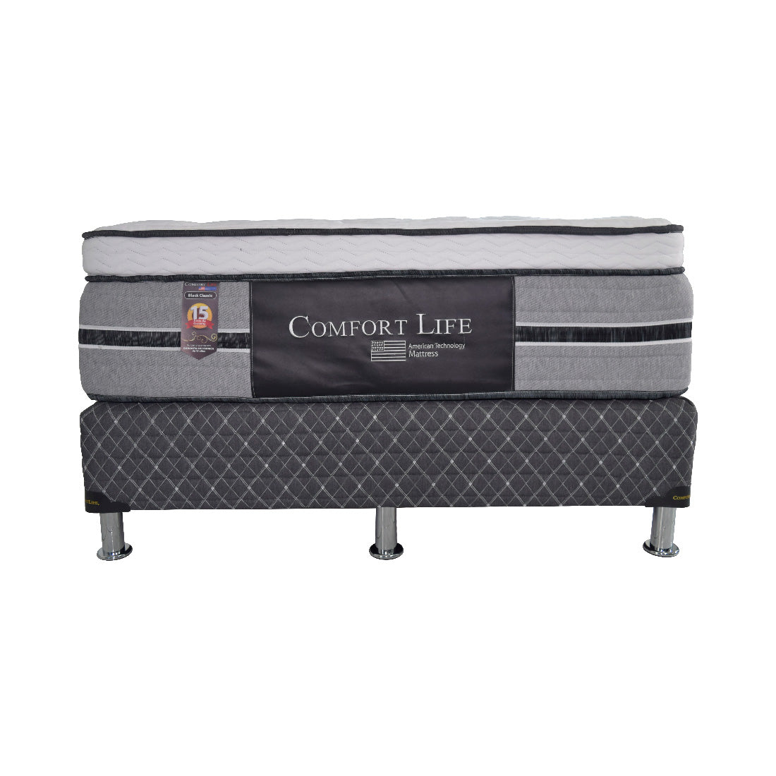 Cama Comfort Life Black Classic Euro Top