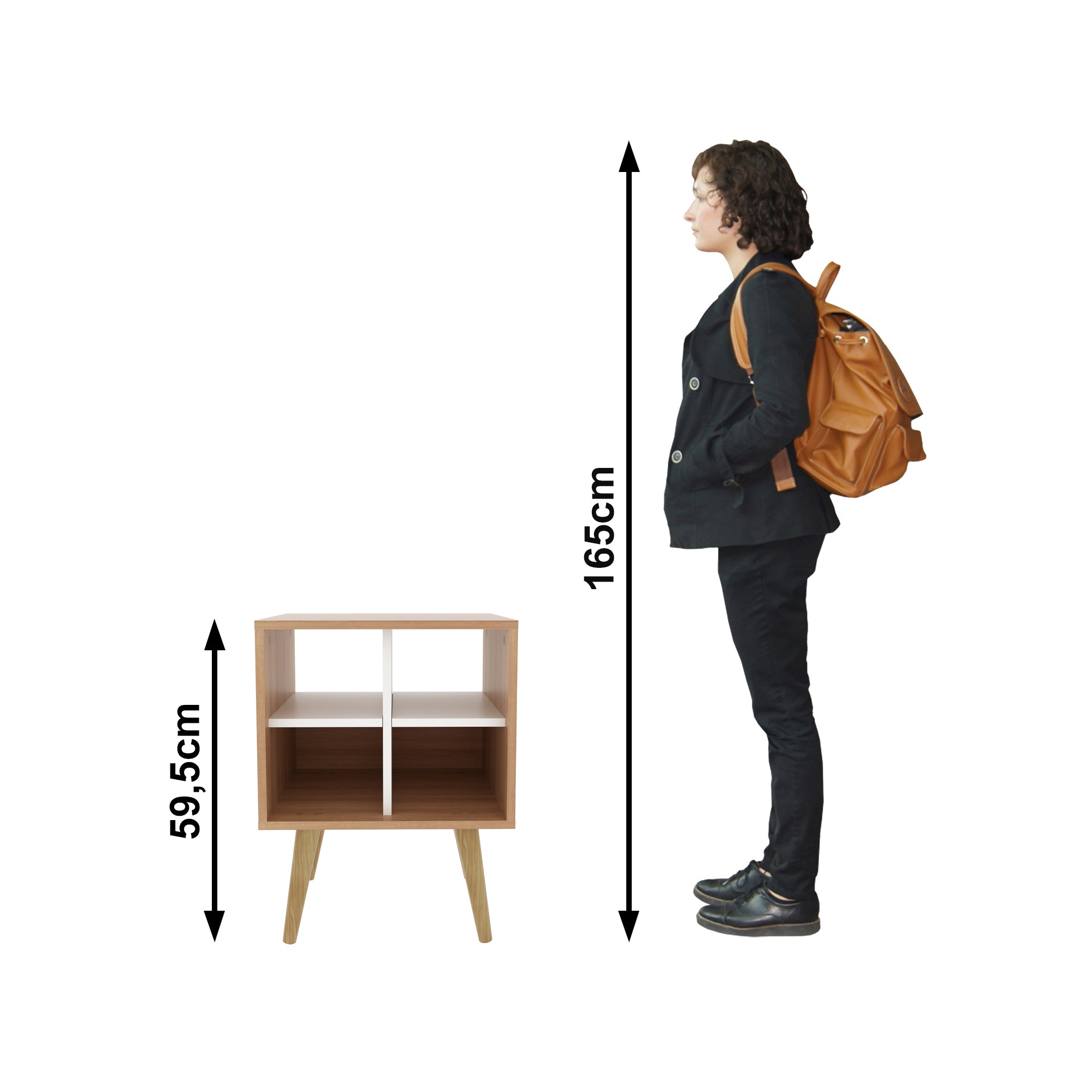 Mesa Auxiliar Lateral 45x60x33 - Almendra Blanco