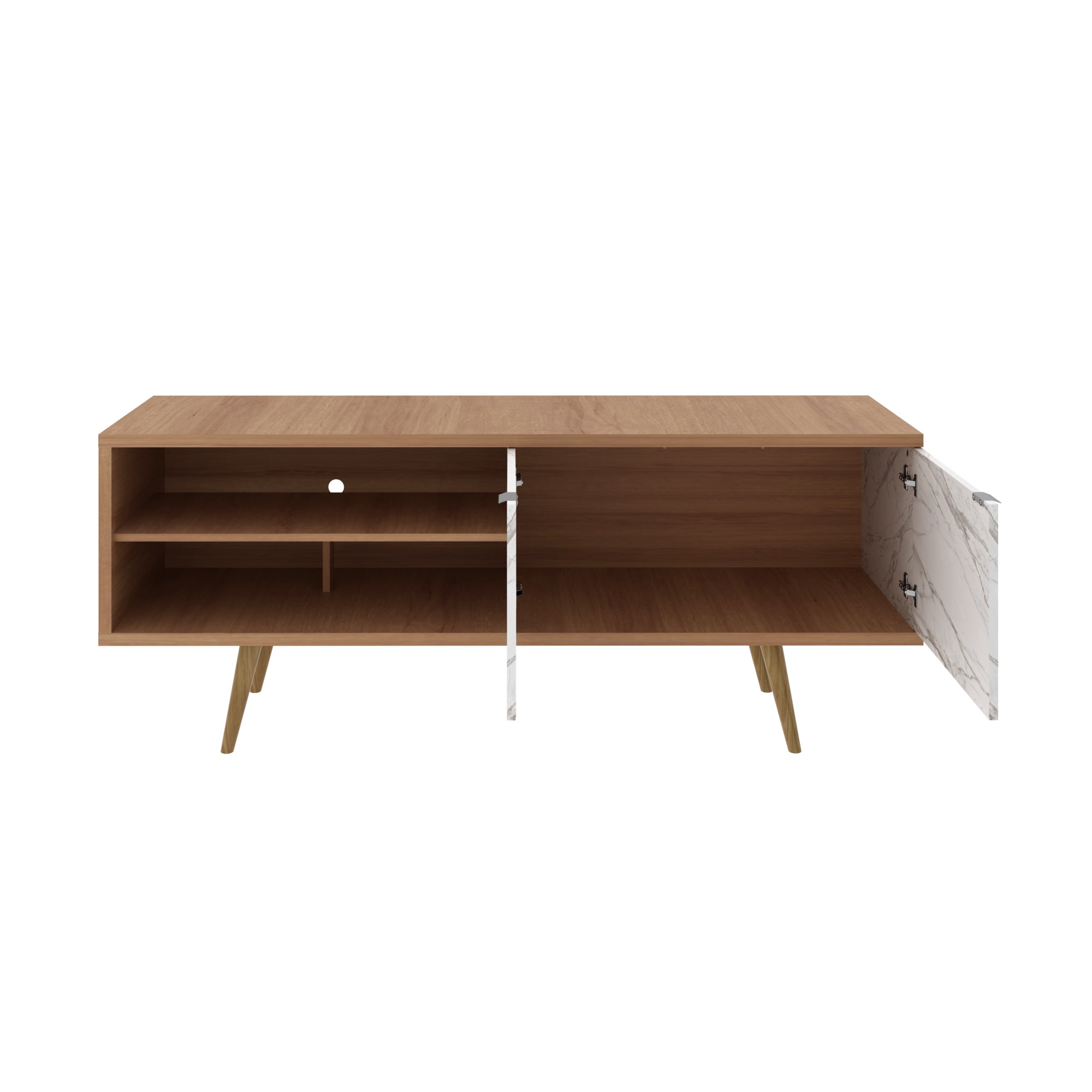 Rack para TV 60" 160x64x39 - Almedra / Marmol Blanco
