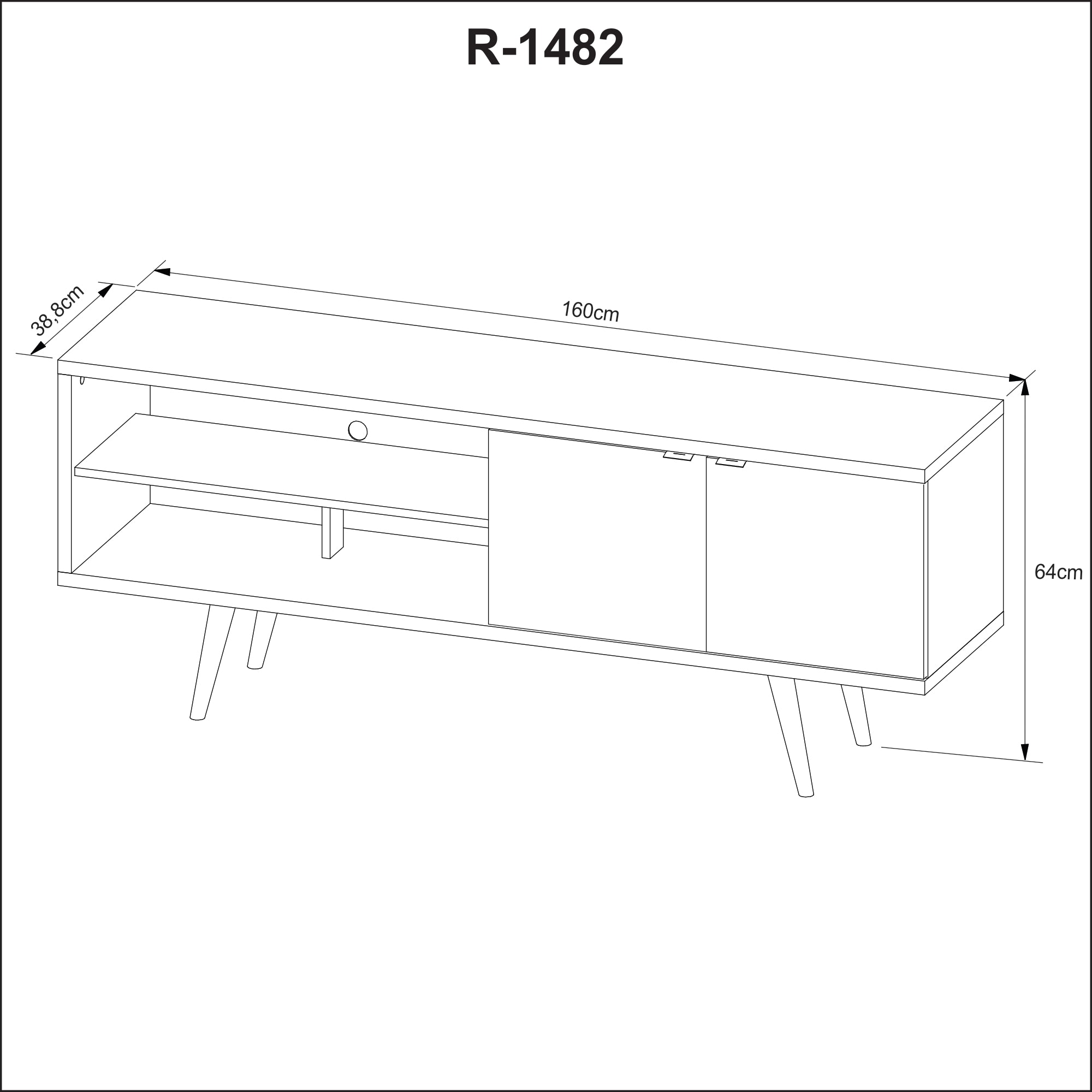 Rack para TV 60" 160x64x39 - Almedra / Marmol Blanco