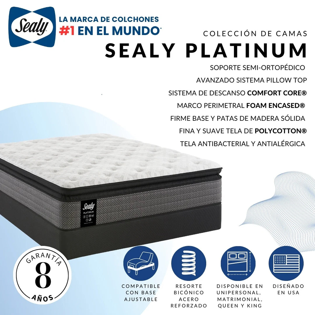 Cama Sealy Platinum Pillow Top