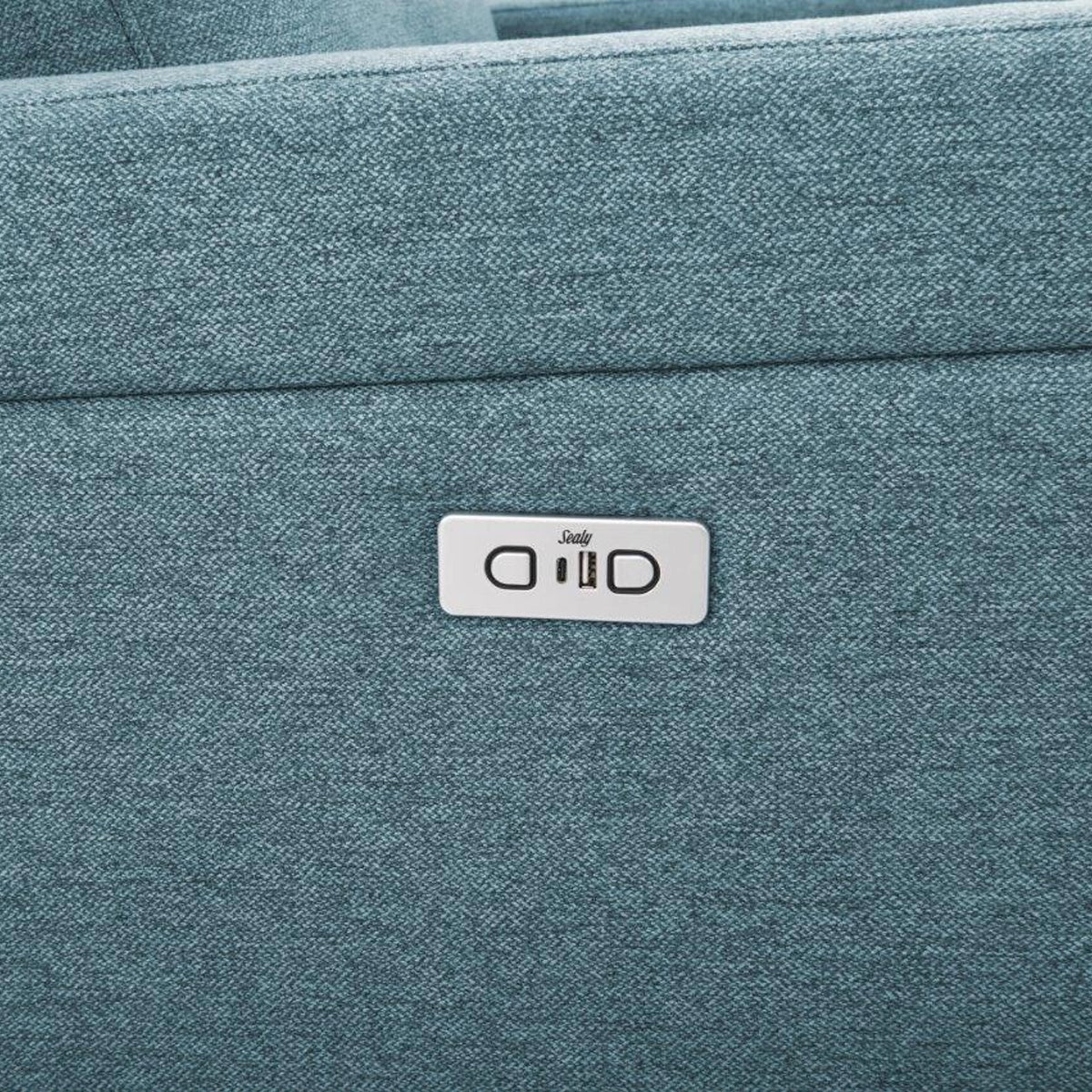 Sillon Reclinable Sealy Hixon Posturepedic Eléctrico Verde Azulado